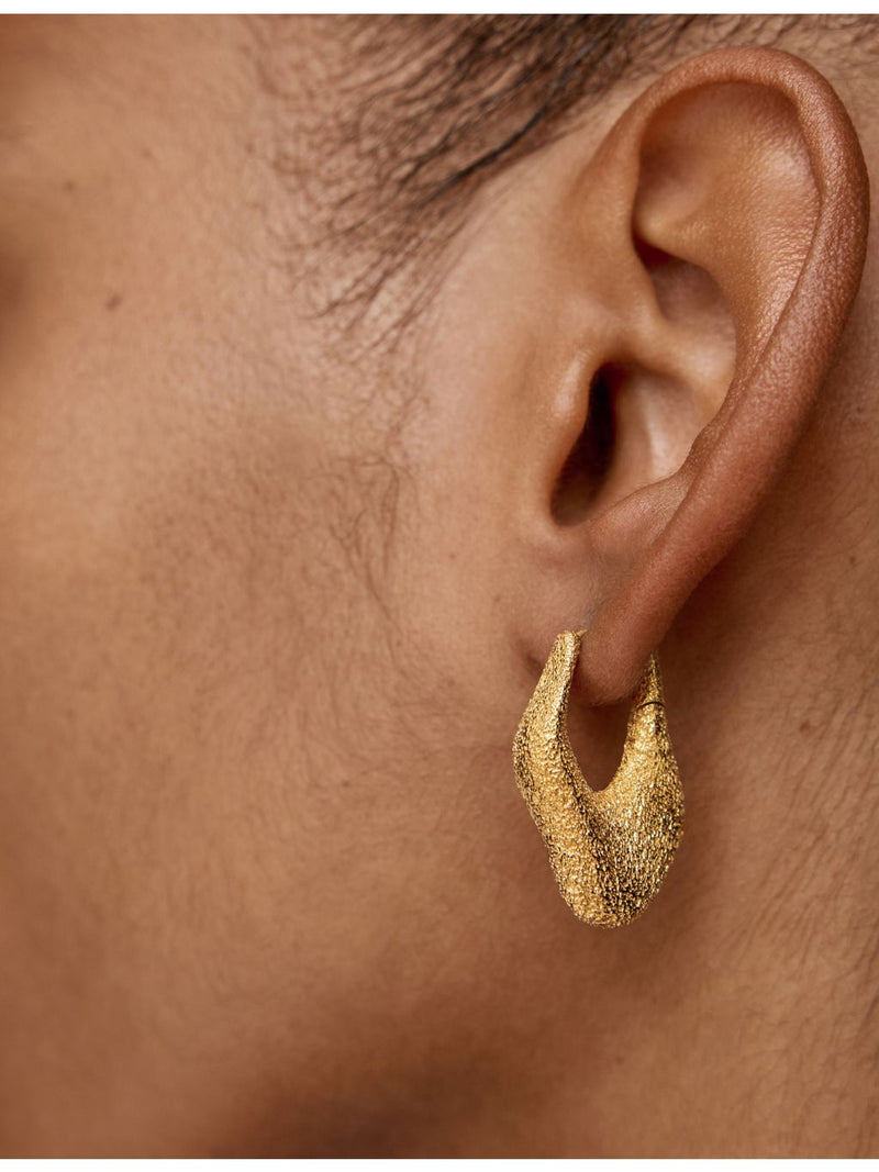 Monica Vinader Antica medium gold vermeil hoop earrings (British brand)