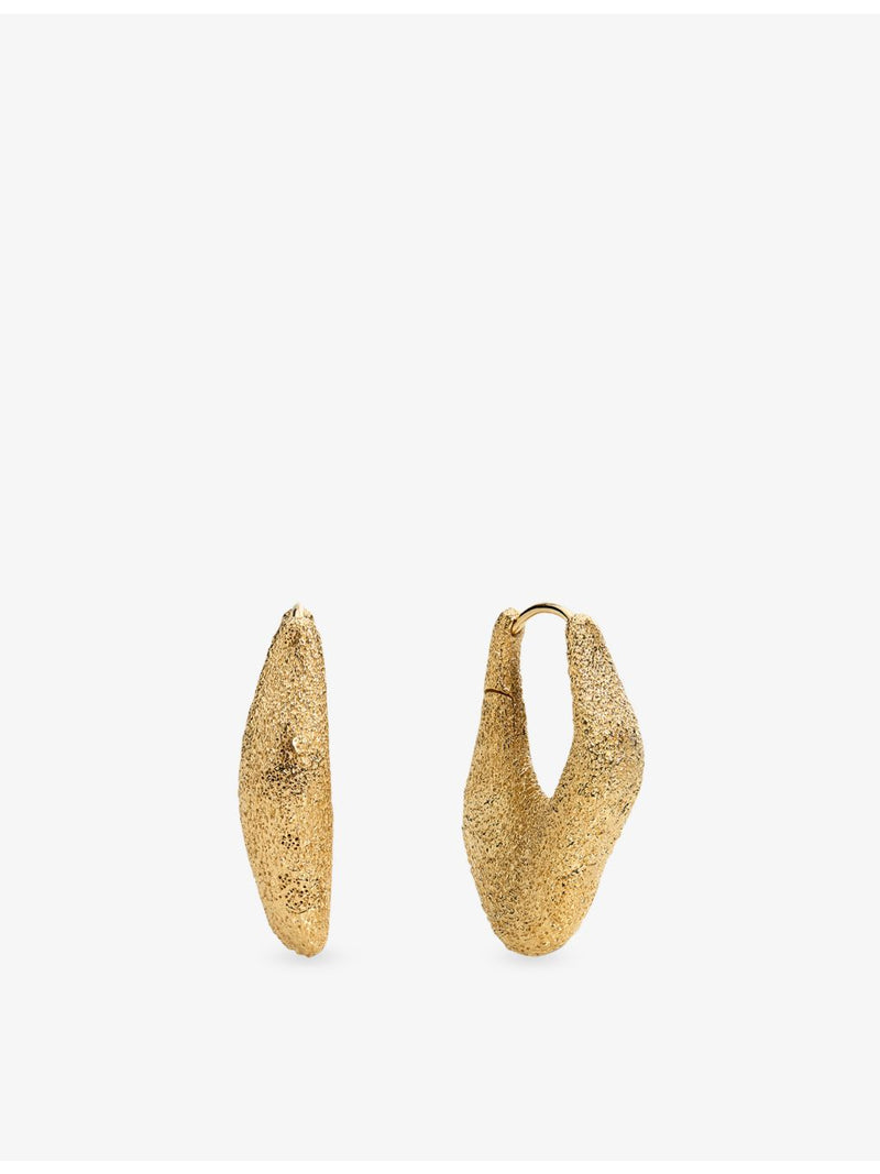 Monica Vinader Antica medium gold vermeil hoop earrings (British brand)