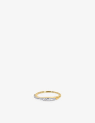Monica Vinader 18ct gold vermeil stacking ring 0.18ct diamond, UK version