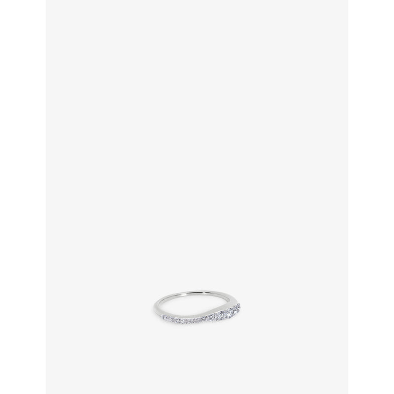 Monica Vinader 18ct gold vermeil stacking ring 0.18ct diamond, UK version