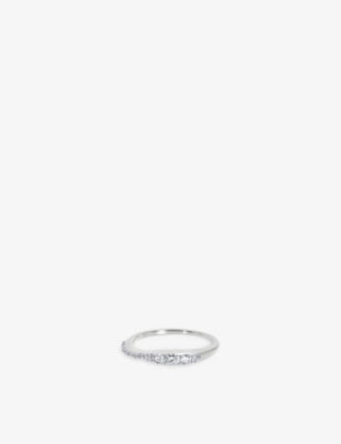 Monica Vinader Riva 18ct Yellow Gold-Plated Vermeil Sterling-Silver 0.18ct Lab-Grown Diamond Stacking Ring