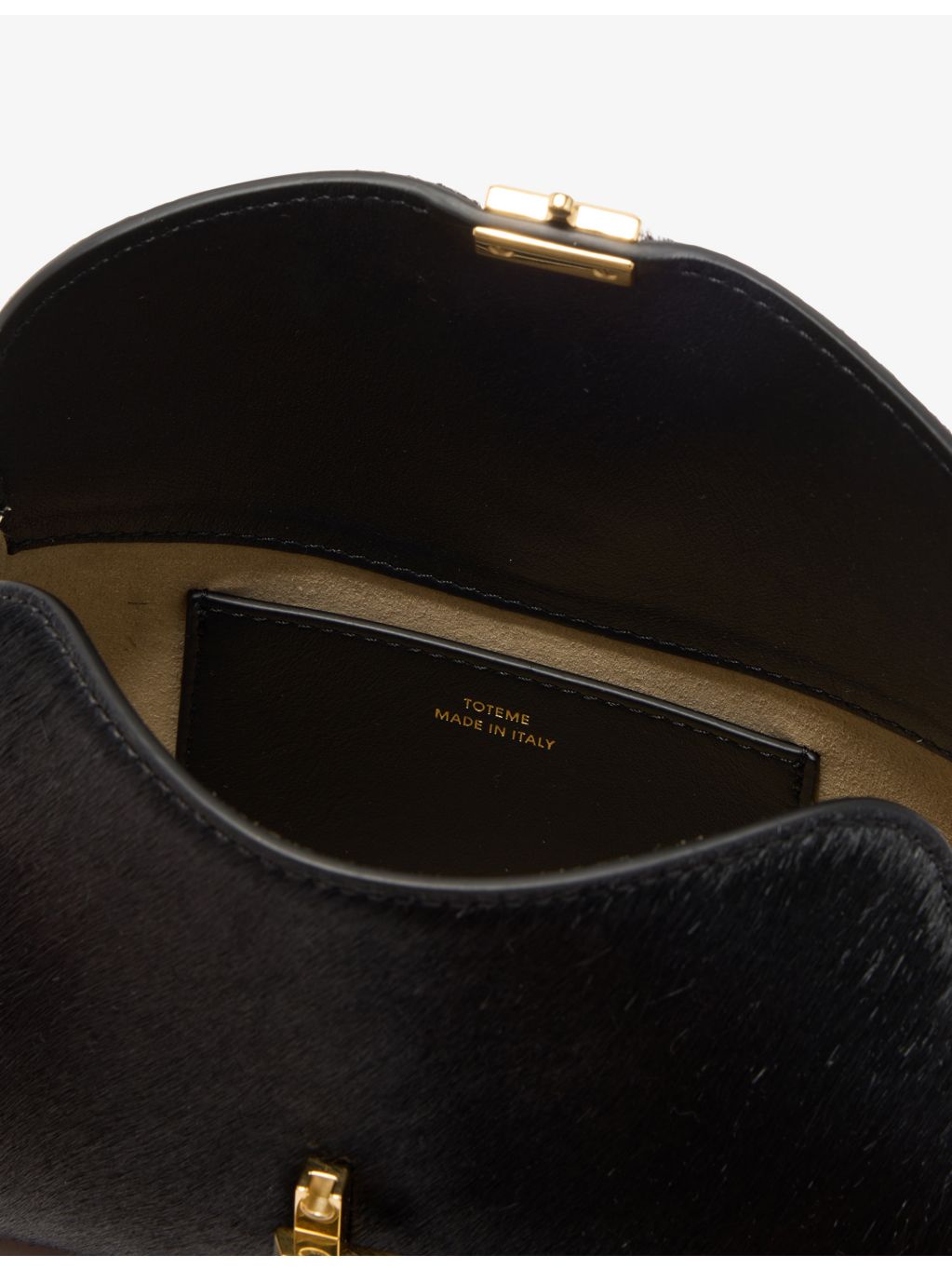 TOTEME T-Lock pony hair leather clutch bag 20.5cm (British brand)