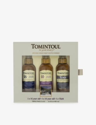 Tomintoul single malt Scotch whisky miniatures set 3x50ml, UK version