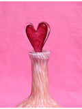 Laetitia Rouget Amour glass carafe with heart topper, imported from the UK