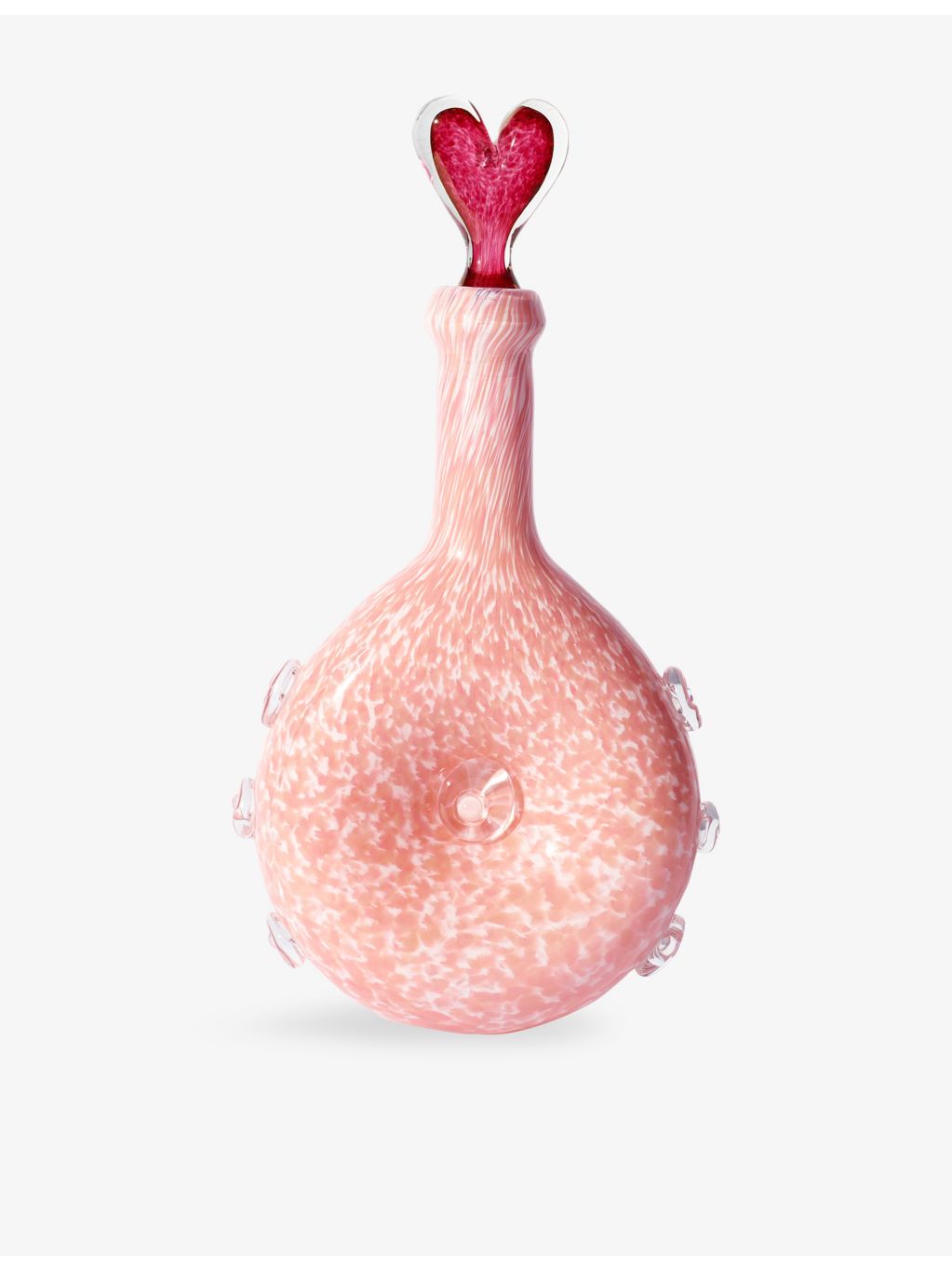 Laetitia Rouget Amour glass carafe with heart topper, imported from the UK