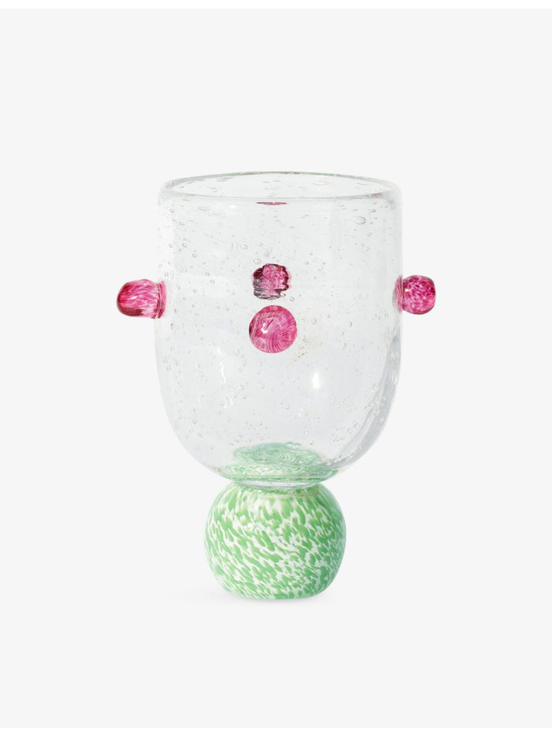 Laetitia Rouget Dotty Orchid glass tumbler, imported from the UK