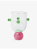 Laetitia Rouget Dotty Orchid glass tumbler 13cm, imported from the UK