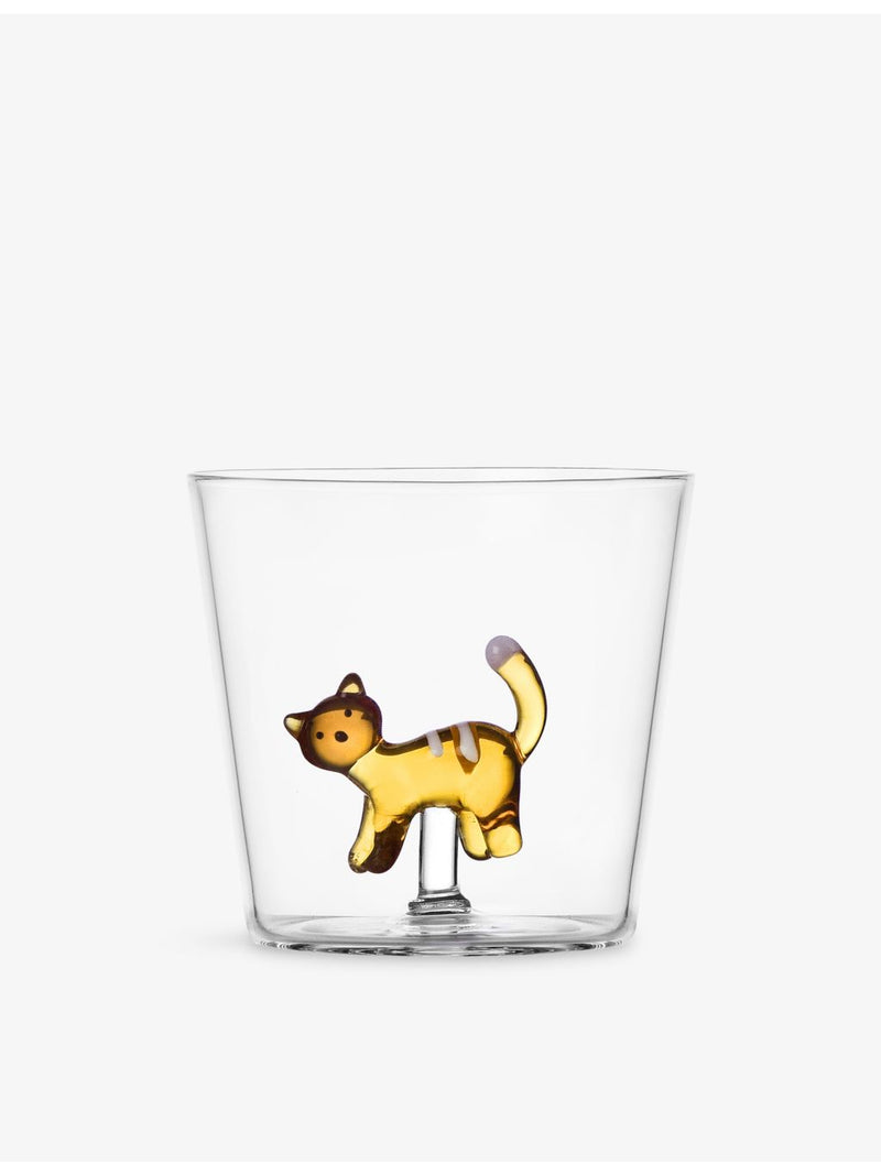Ichendorf Tabby Cat glass tumbler 350ml, imported from the UK