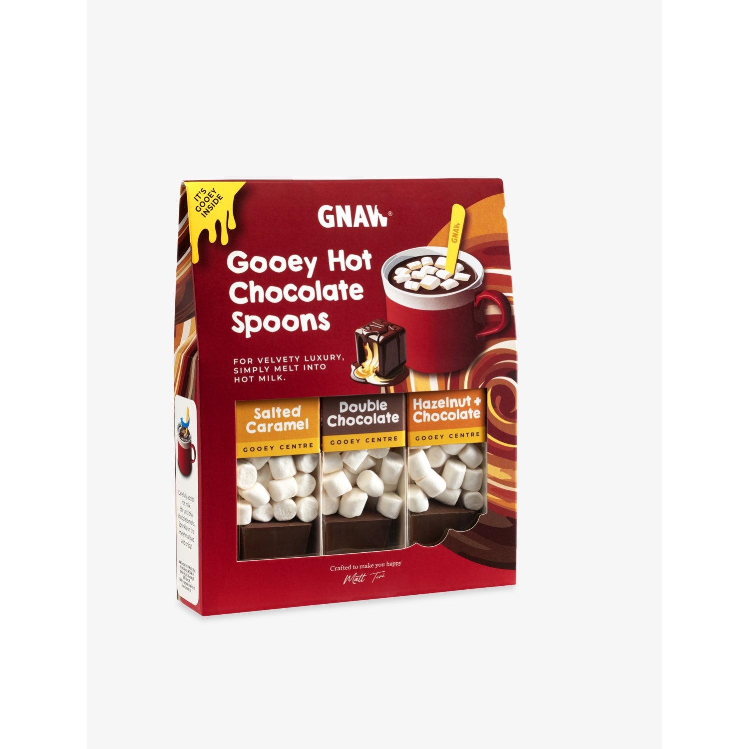 GNAW trio hot chocolate spoons gift set 120g, imported from the UK