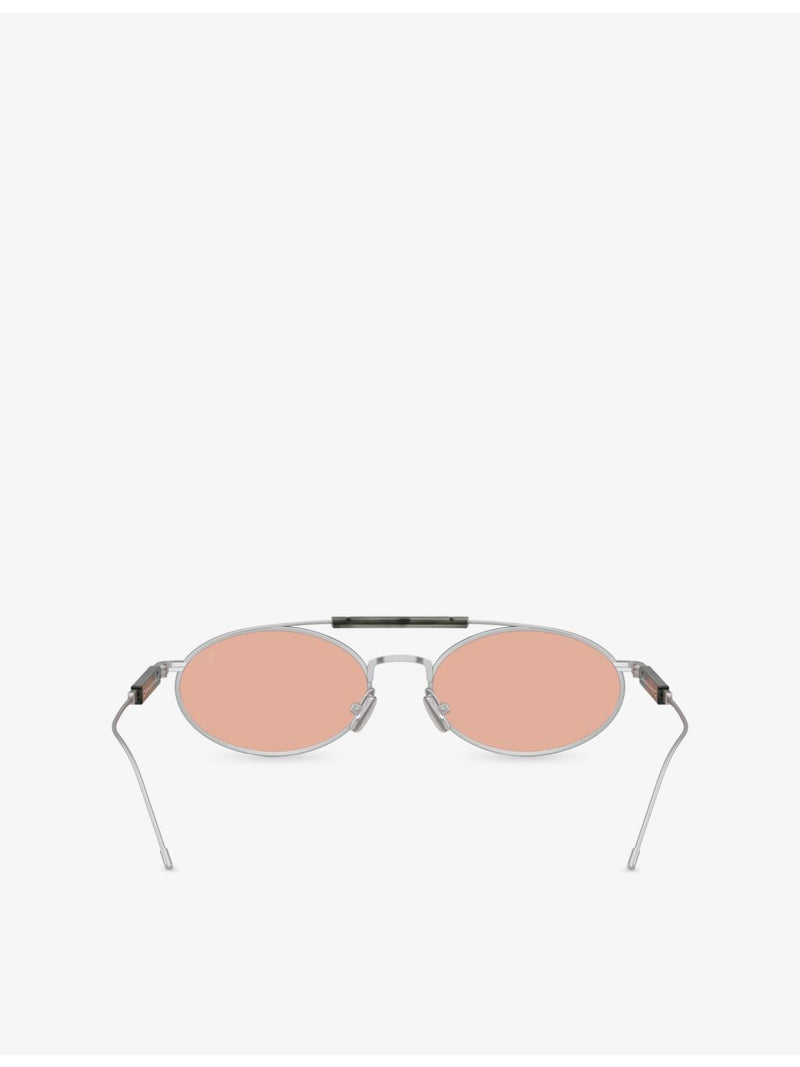 Brunello Cucinelli oval metal sunglasses BC2013ST (British brand)