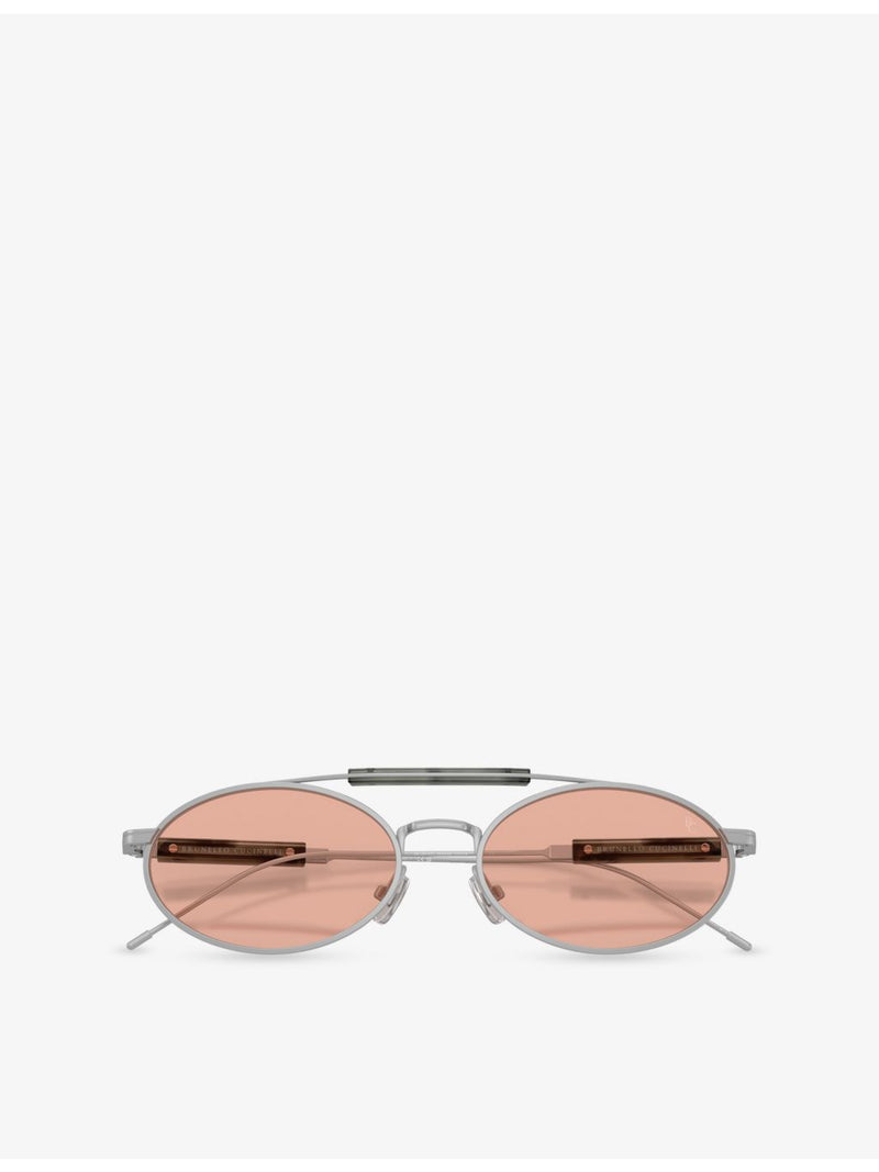 Brunello Cucinelli oval metal sunglasses BC2013ST (British brand)