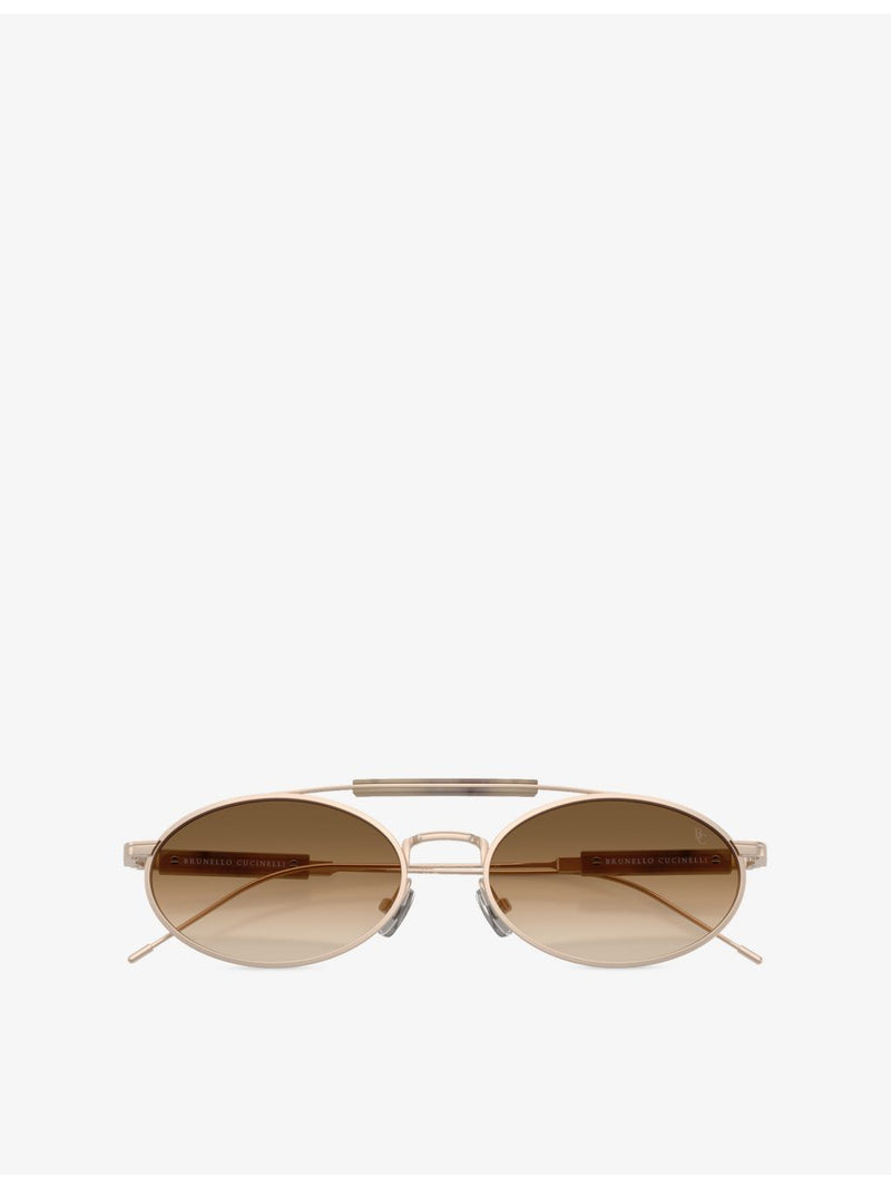 Brunello Cucinelli oval-frame metal sunglasses (British brand)
