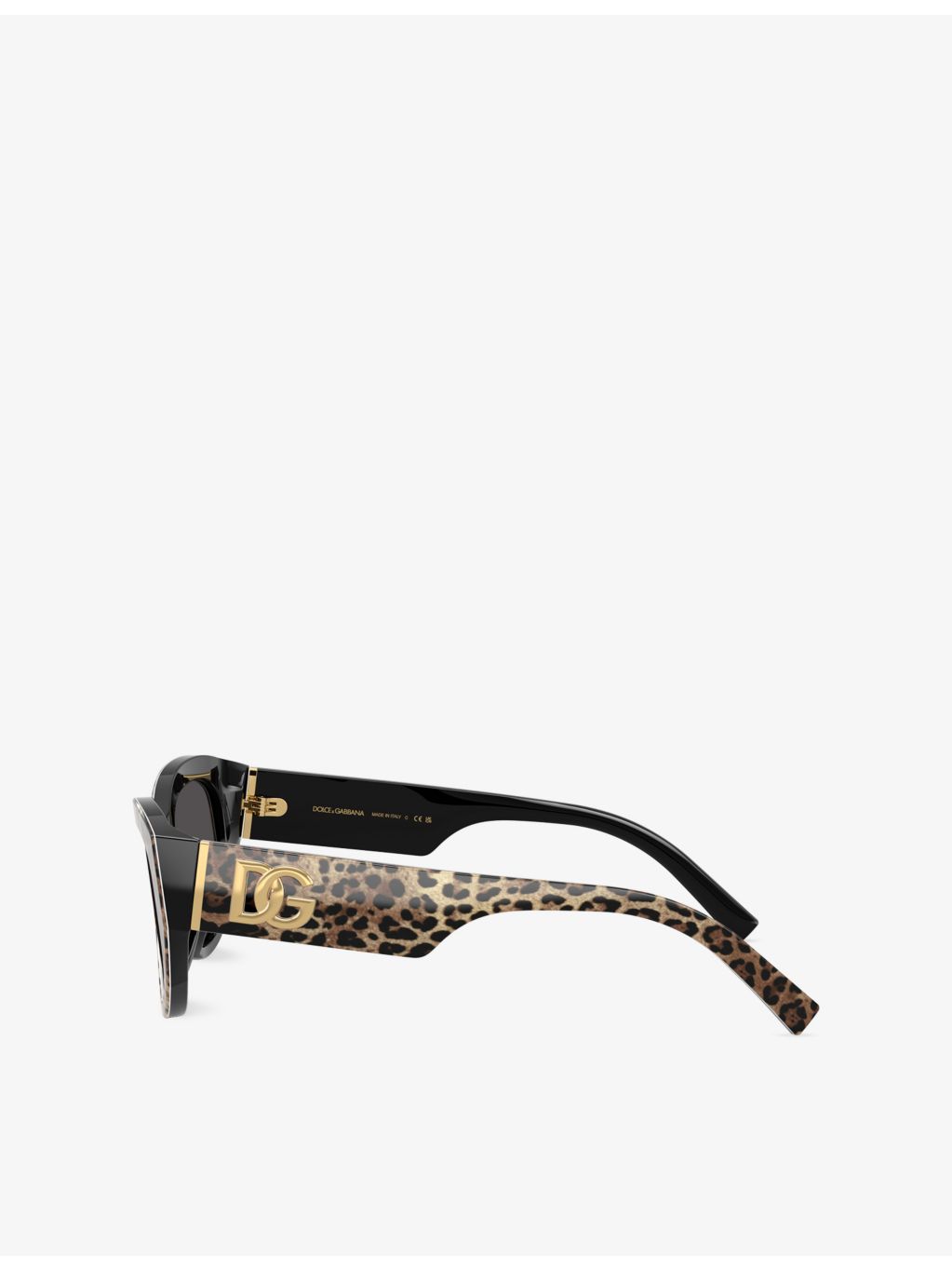 Dolce & Gabbana DG4514 cat-eye leopard-print acetate sunglasses, imported from the UK