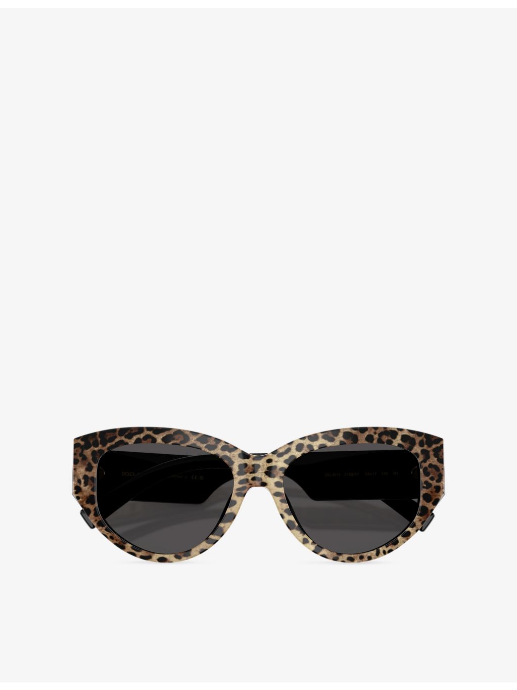 Dolce & Gabbana DG4514 cat-eye leopard-print acetate sunglasses, imported from the UK