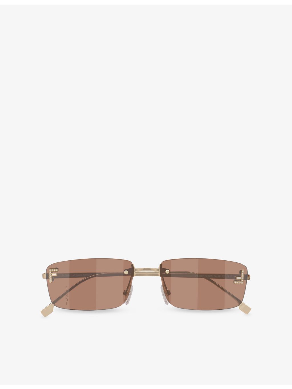 Fendi FE4172US square-frame metal sunglasses, imported from the UK