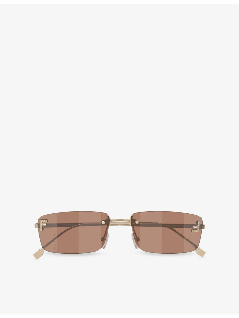 Fendi FE4172US square-frame metal sunglasses, imported from the UK