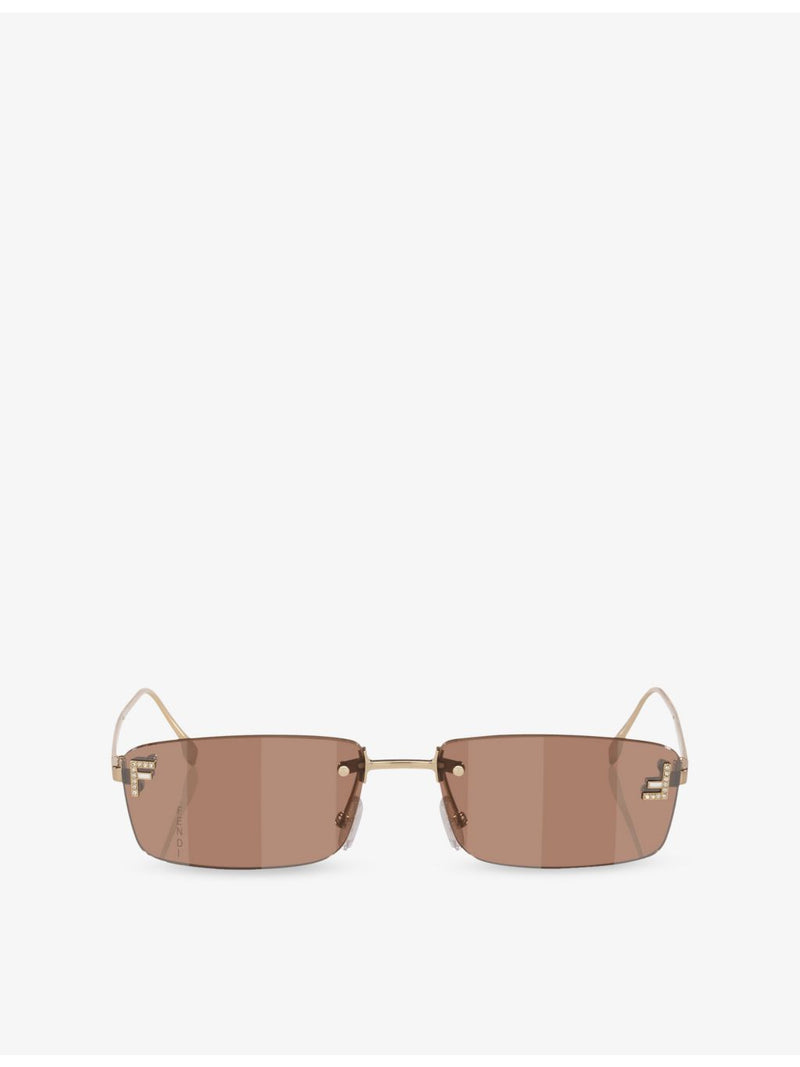 Fendi FE4172US square-frame metal sunglasses, imported from the UK