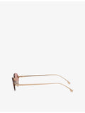 Fendi First crystal oval-frame metal sunglasses FE4075US, imported from the UK
