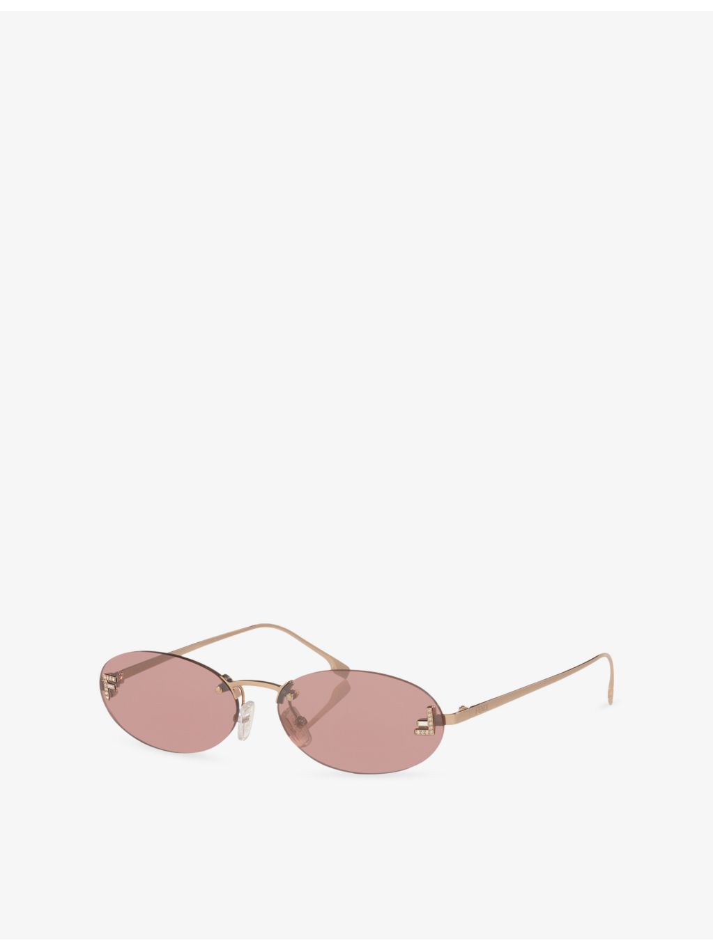 Fendi First crystal oval-frame metal sunglasses FE4075US, imported from the UK