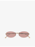 Fendi First crystal oval-frame metal sunglasses FE4075US, imported from the UK