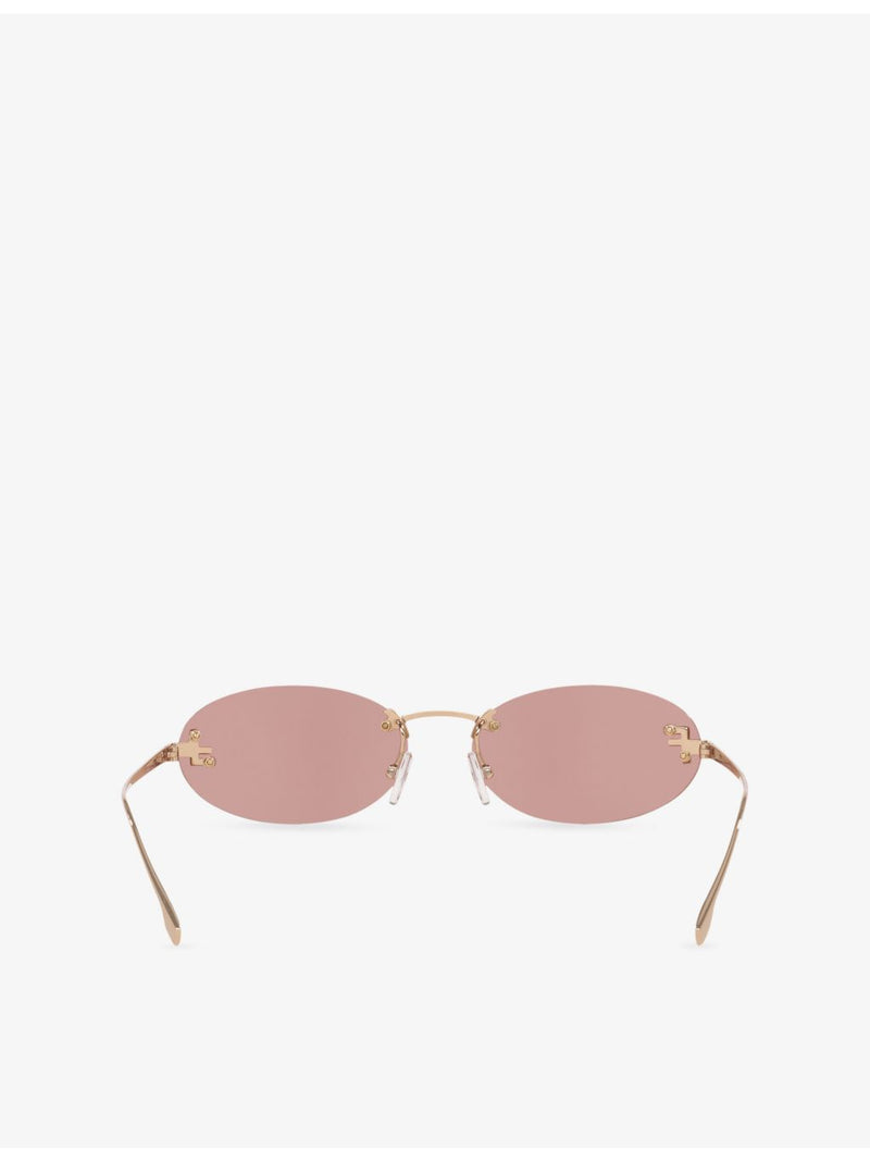 Fendi First crystal oval-frame metal sunglasses FE4075US, imported from the UK
