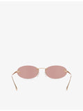 Fendi First crystal oval-frame metal sunglasses FE4075US, imported from the UK