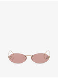 Fendi First crystal oval-frame metal sunglasses FE4075US, imported from the UK