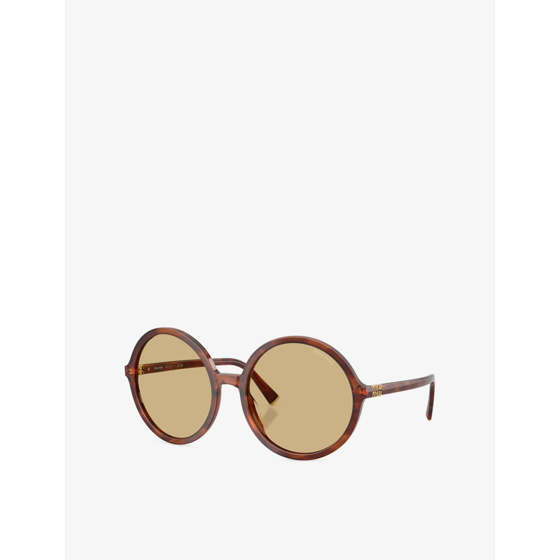 Miu Miu MU B02S round-frame acetate sunglasses with gold-tone hardware, UK version