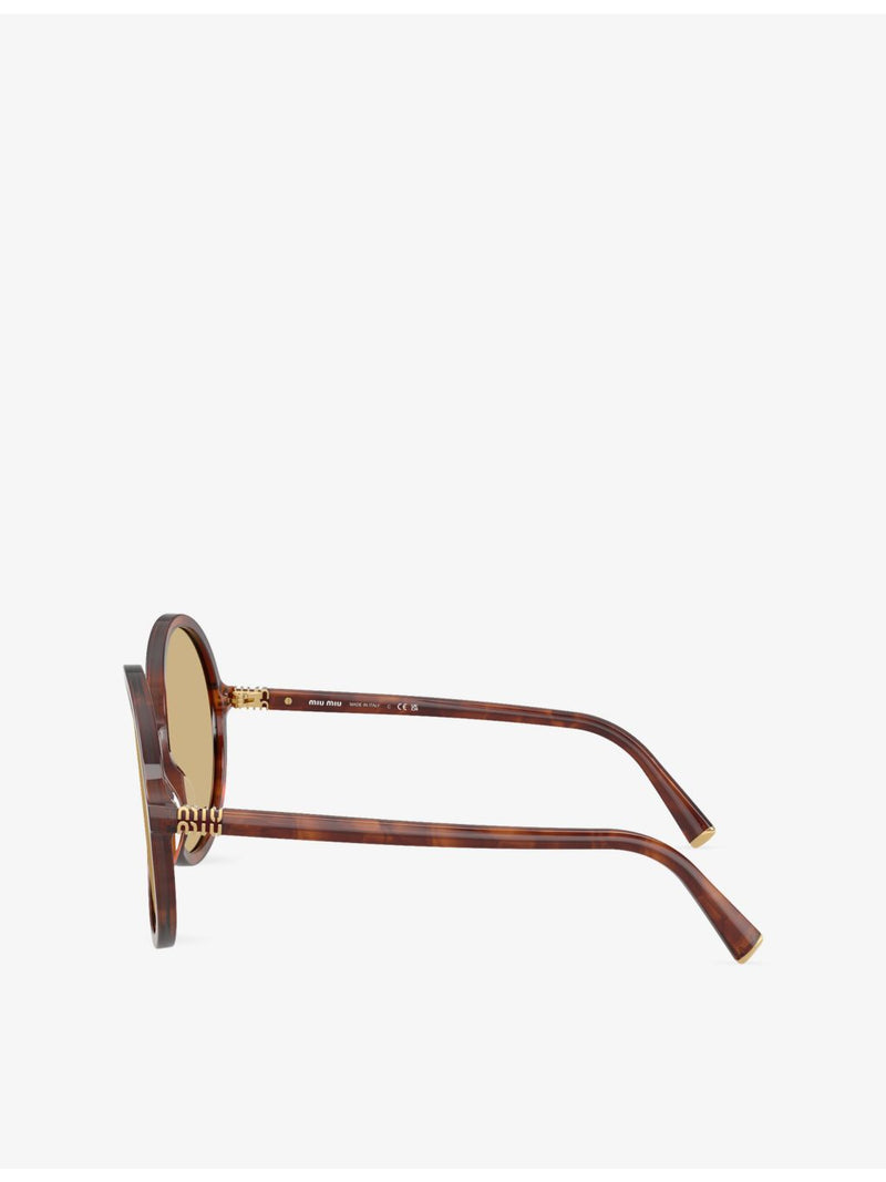 Miu Miu MU B02S round-frame acetate sunglasses with gold-tone hardware, UK version