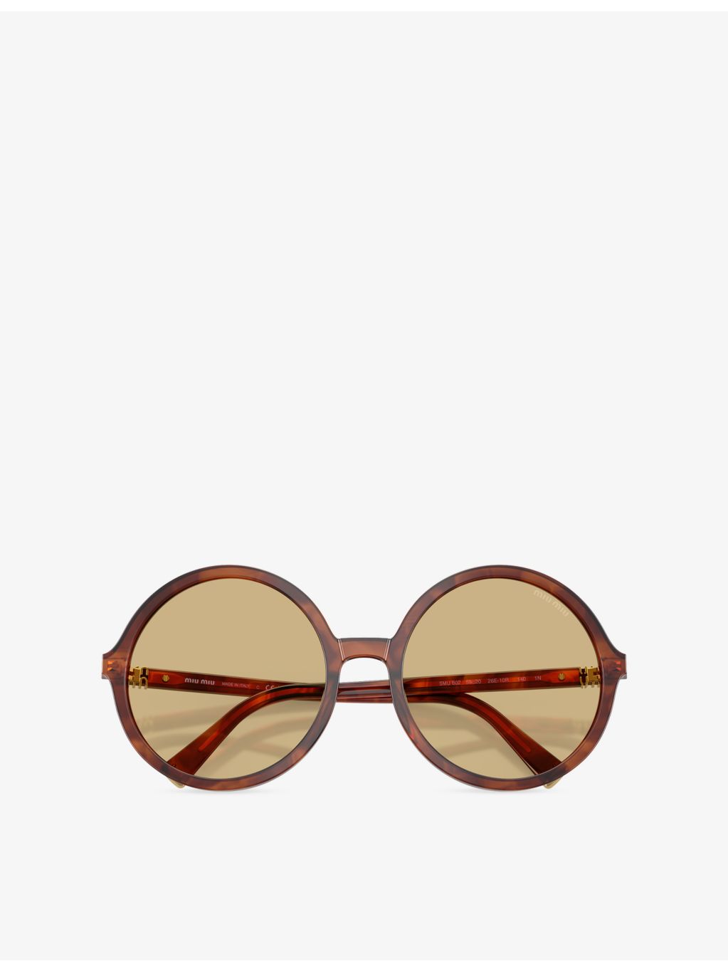 Miu Miu MU B02S round-frame acetate sunglasses with gold-tone hardware, UK version