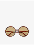 Miu Miu MU B02S round-frame acetate sunglasses with gold-tone hardware, UK version