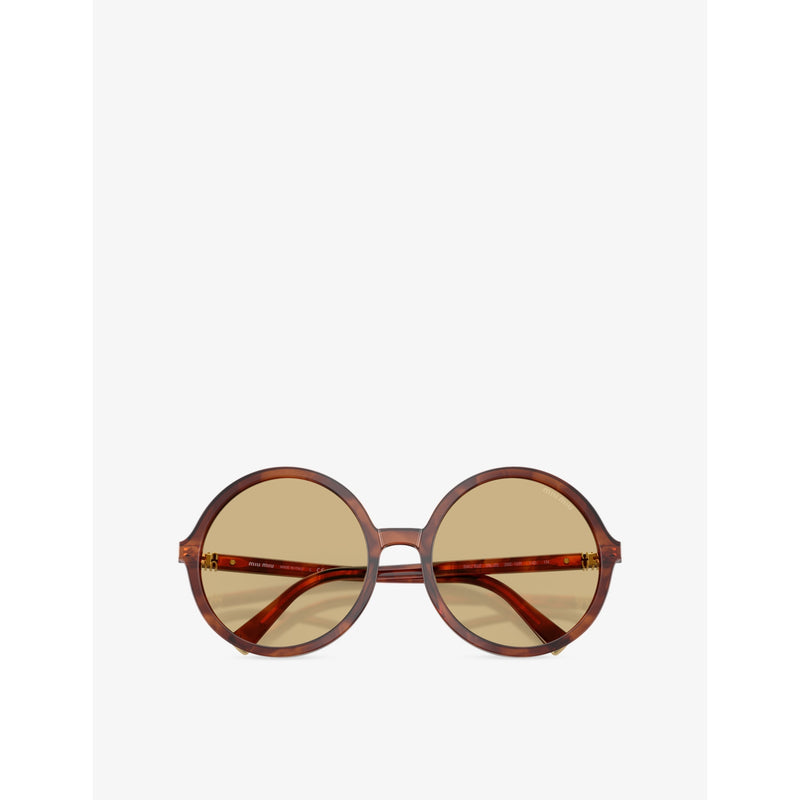Miu Miu MU B02S round-frame acetate sunglasses with gold-tone hardware, UK version