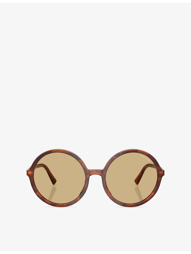 Miu Miu MU B02S round-frame acetate sunglasses with gold-tone hardware, UK version