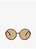 Miu Miu MU B02S round-frame acetate sunglasses with gold-tone hardware, UK version