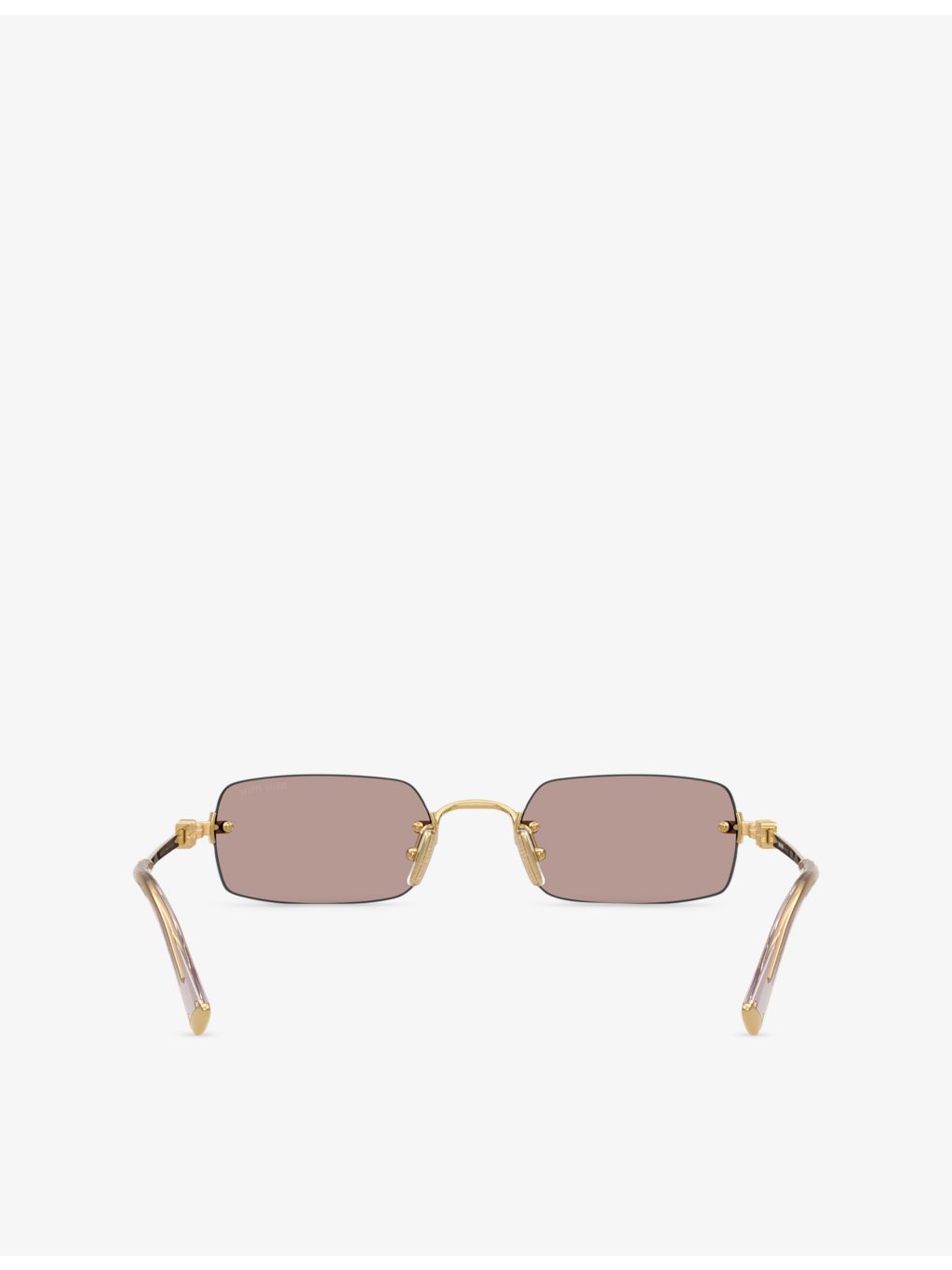 Miu Miu MU B50S rectangle metal sunglasses with gold hardware (British brand)
