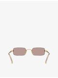 Miu Miu MU B50S rectangle metal sunglasses with gold hardware (British brand)