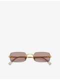 Miu Miu MU B50S rectangle metal sunglasses with gold hardware (British brand)