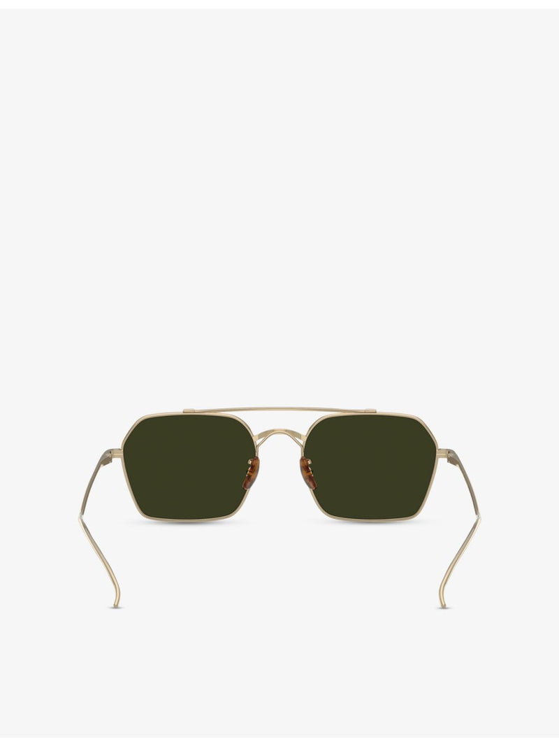 Oliver Peoples OV1365ST square-frame metal sunglasses, imported from the UK