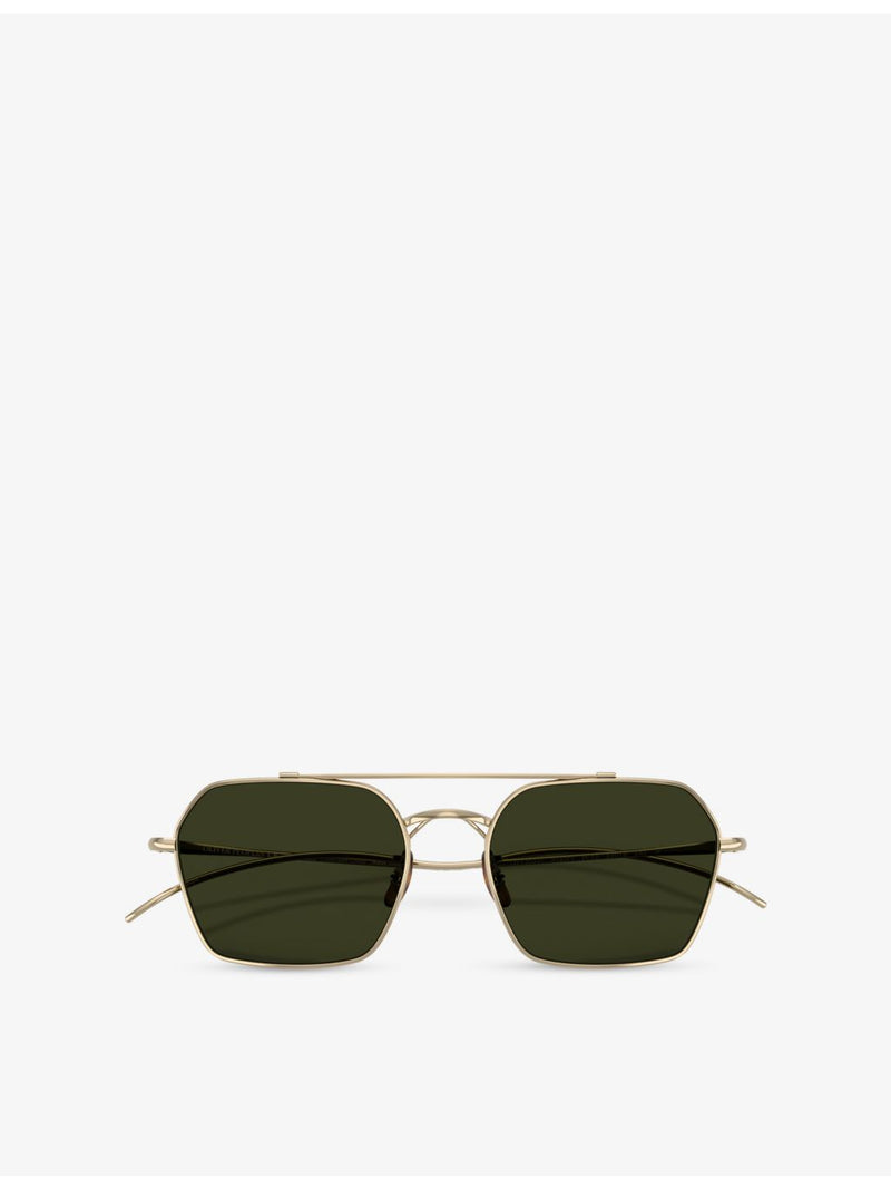 Oliver Peoples OV1365ST square-frame metal sunglasses, imported from the UK