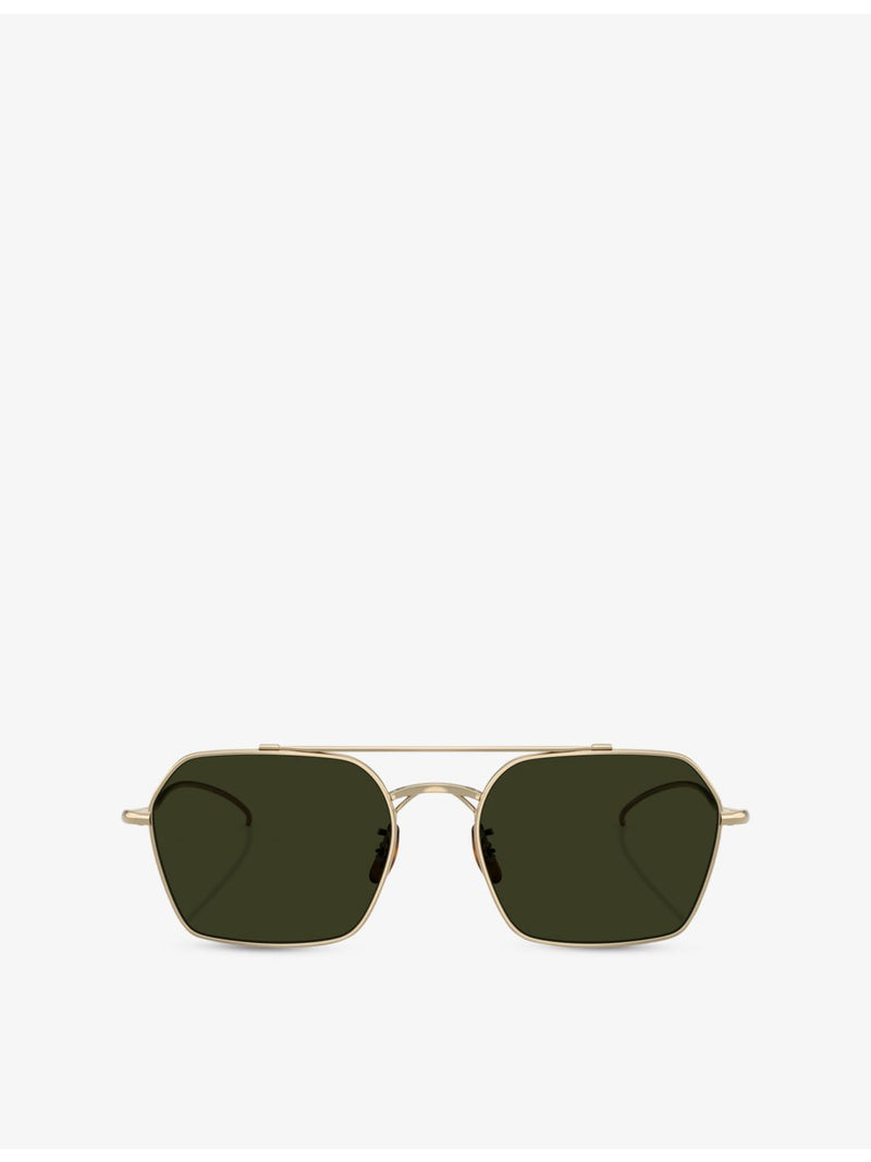 Oliver Peoples OV1365ST square-frame metal sunglasses, imported from the UK