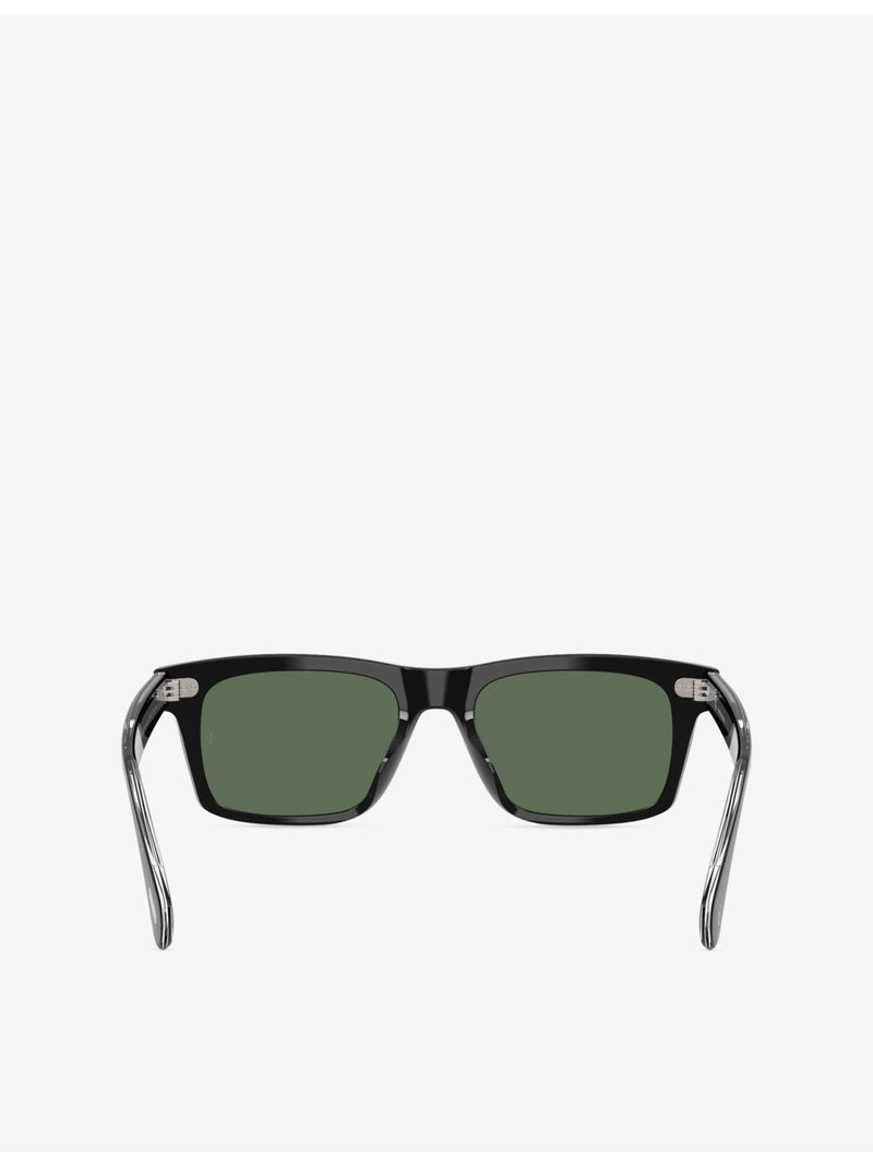 Oliver Peoples OV5596SU rectangle-frame acetate sunglasses, imported from the UK