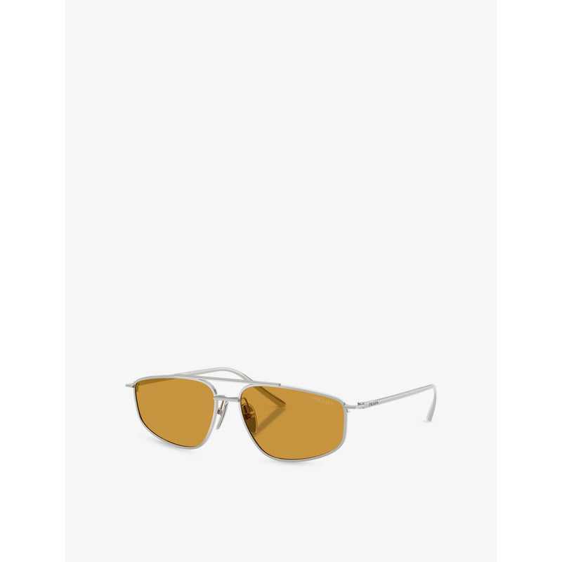 Prada metal pillow-frame sunglasses (British brand)
