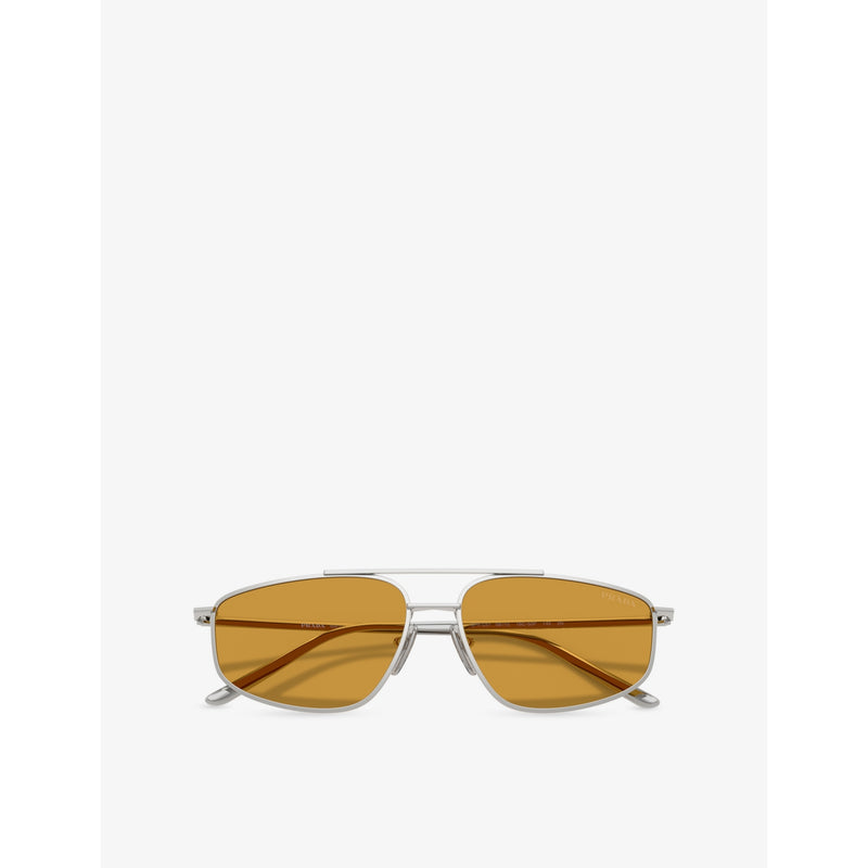 Prada metal pillow-frame sunglasses (British brand)