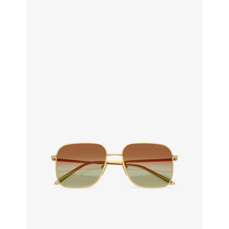 Prada square-frame metal sunglasses PR C54SD (British brand)