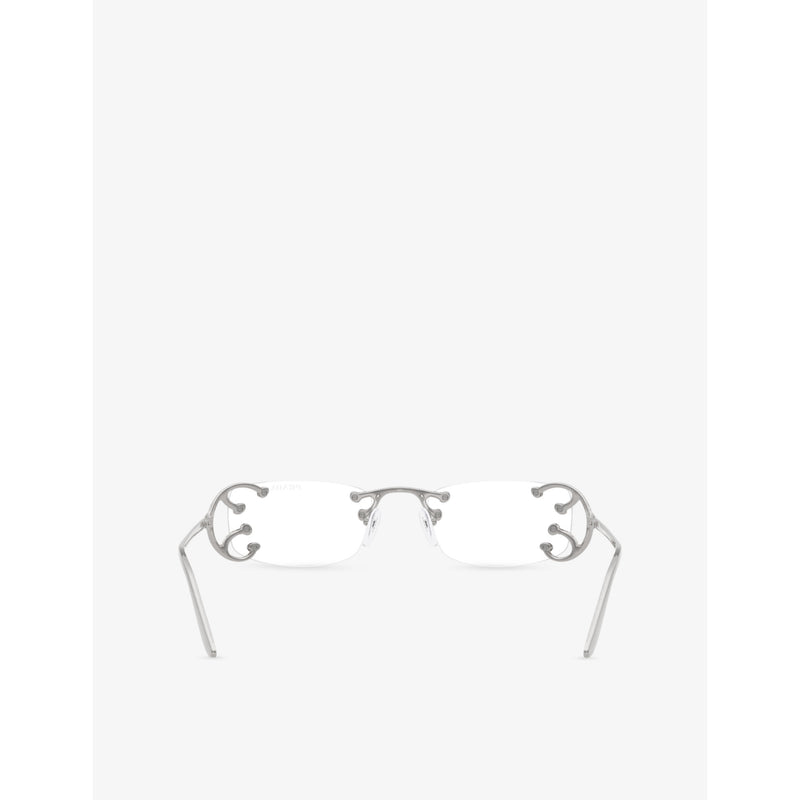 Prada PR C57S rectangle-frame metal sunglasses, imported from the UK