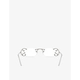 Prada PR C57S rectangle-frame metal sunglasses, imported from the UK