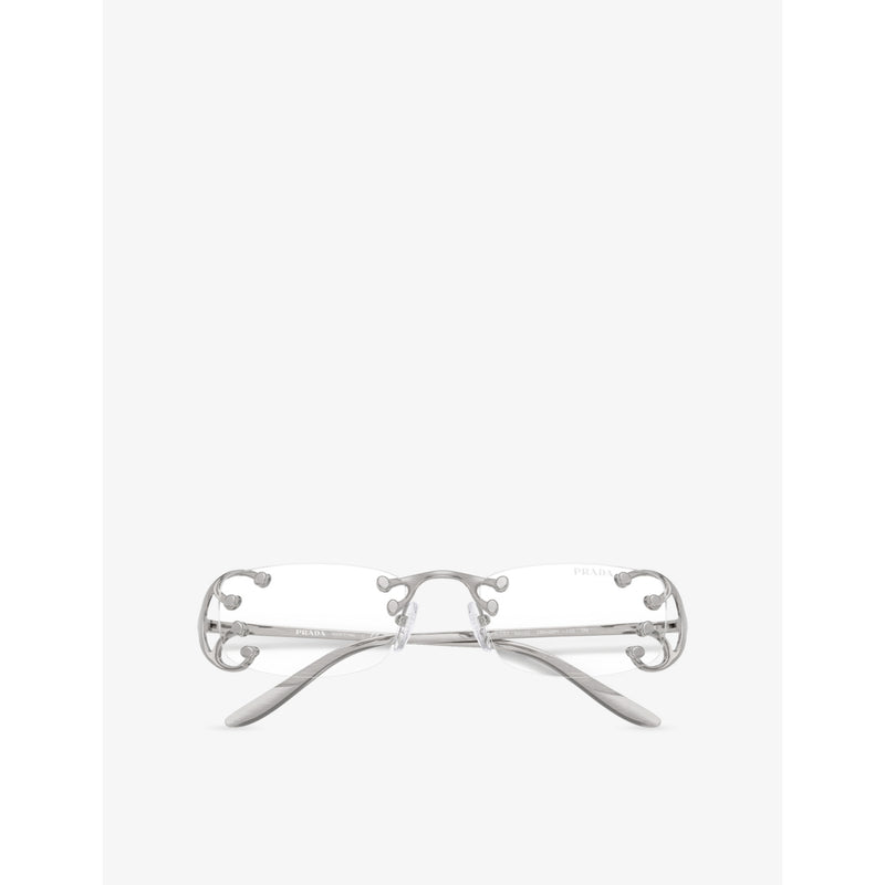 Prada PR C57S rectangle-frame metal sunglasses, imported from the UK