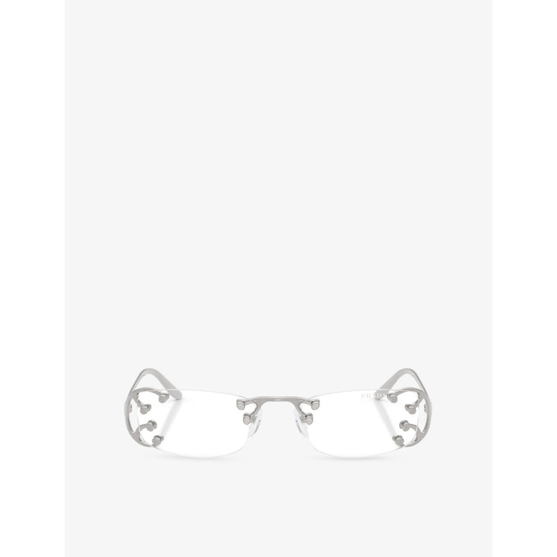 Prada PR C57S rectangle-frame metal sunglasses, imported from the UK