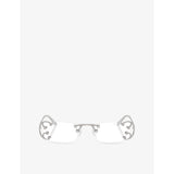 Prada PR C57S rectangle-frame metal sunglasses, imported from the UK