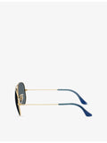 Ray-Ban RB3025 aviator metal sunglasses with polarised lenses (British brand)